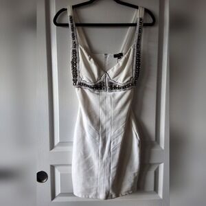 Sky L Mini Beaded Bodycon Dress Club Wear Going Out NYE Holiday Y2K Travel NWT